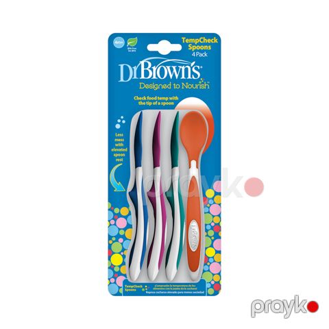 Qaşıq dəsti Dr.Brown`s TempCheck Spoons silikon, 4 əd — Bakı