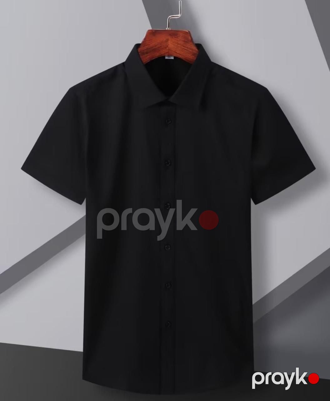 Kişilər üçün qısaqol köynək Pashaturk TCS_3269, qara, pambıq, ölçü M — Mallar, Bakı (2)