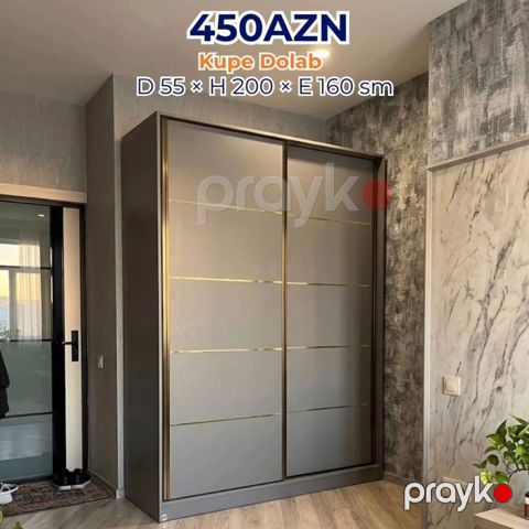 Yeni, 2 qapılı, Kredit, Boz, Kupe, Düz dolab — Bakı