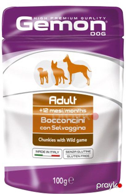Nəm yem itlər üçün Gemon Pouch Dog Adult W.Games ov əti ilə, 100 q — Bakı