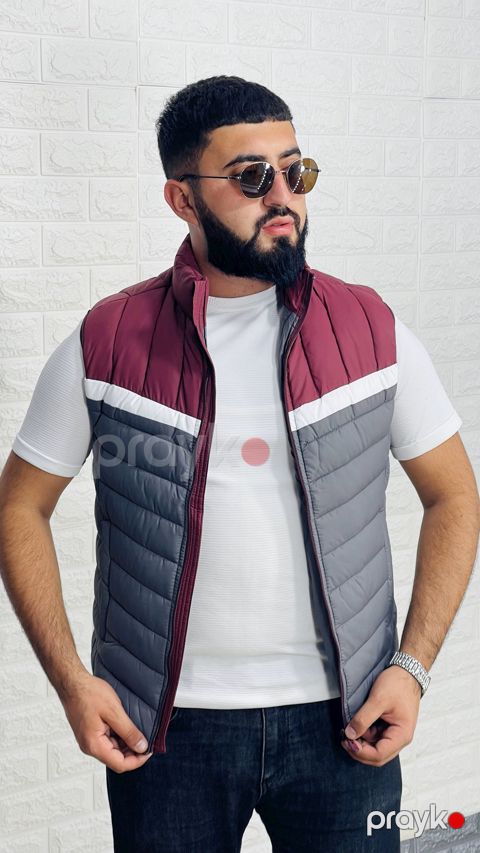 Kişilər üçün qalın jilet 1416-17720, rəngbərəng, polyester, ölçü 3XL