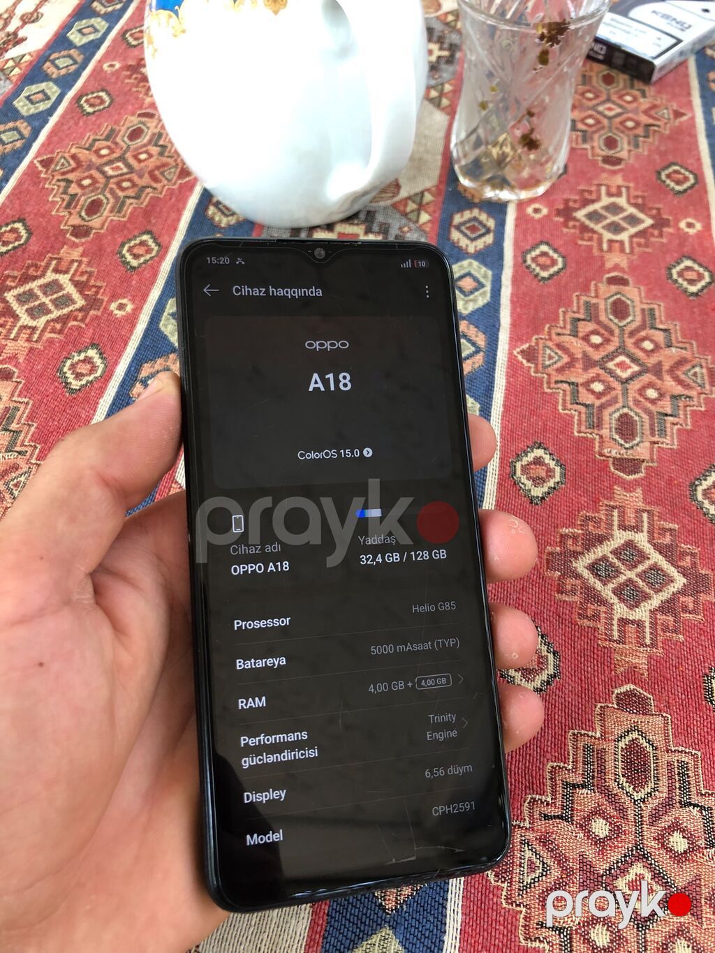 Oppo A18, 128 GB, rəng - Qara, Barmaq izi — OPPO, Şirvan (2)