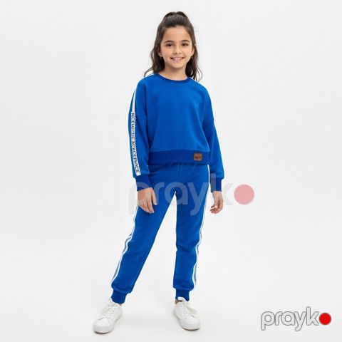 Qızlar üçün şalvarlı dəst 85484845, pambıq, göy, 10 yaş — Bakı
