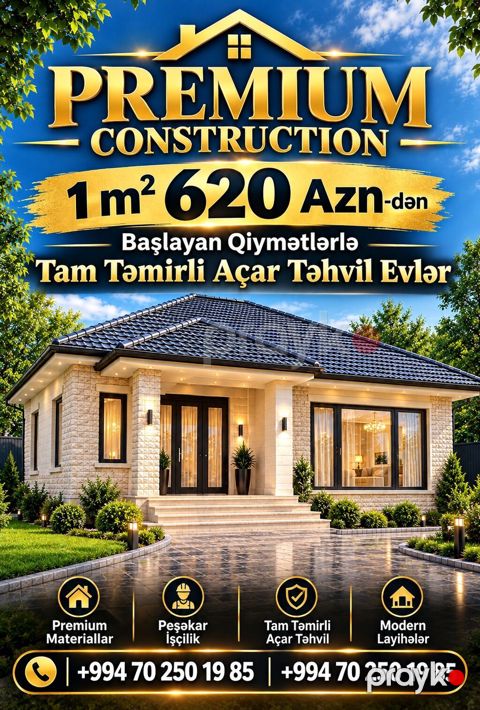 Premium Construction – tam təmirli “açar təhvil” evlərin tikintisi — Bakı