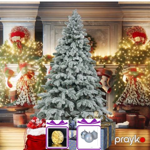 Döşəməüstü şam ağacı 263-RAX008-2884, 150 sm + LED çələng 20 m + Şam ağacı üçün oyuncaqlar 32 əd 5 sm Hədiyyə — Bakı