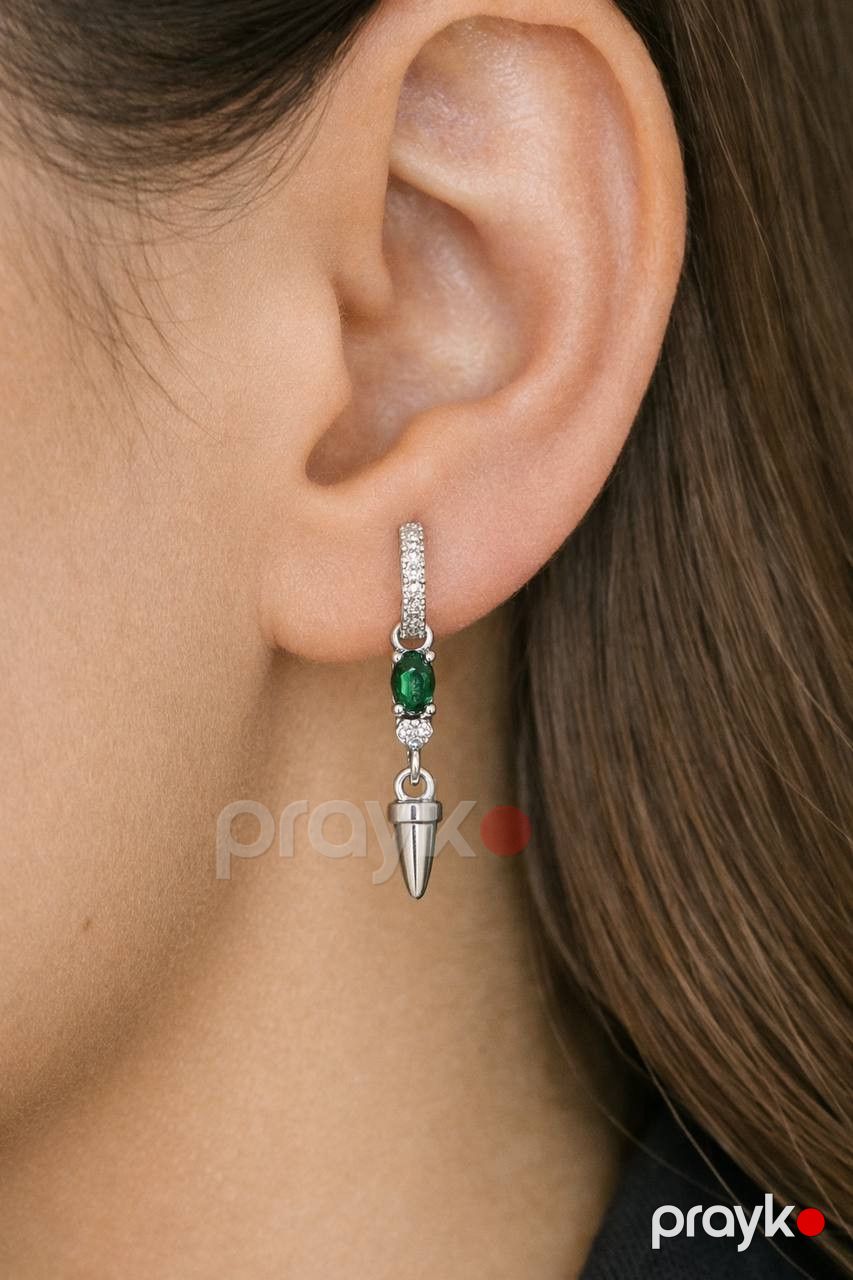 Серьги женские серебро 925 проба Emerald Edge — Mallar, Bakı (2)
