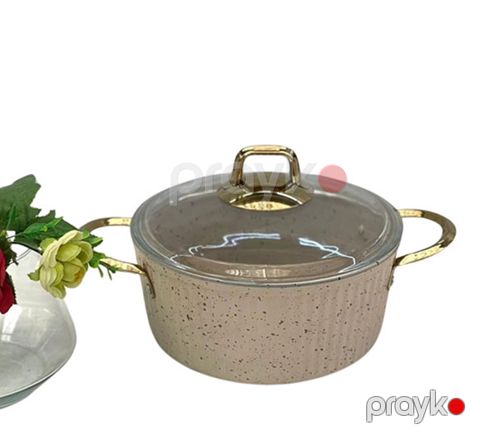 Qazan Eviz, qranit, krem, 24 sm — Bakı
