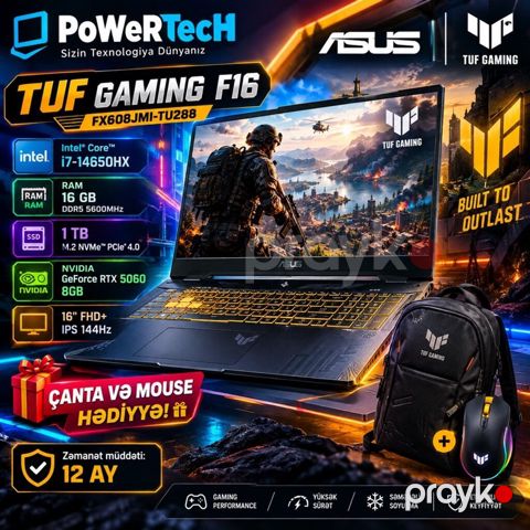 Yeni ASUS TUF Gaming, 16 Intel Core i7, 1 TB, Ünvandan götürmə, Pulsuz çatdırılma, Ödənişli çatdırılma — Bakı