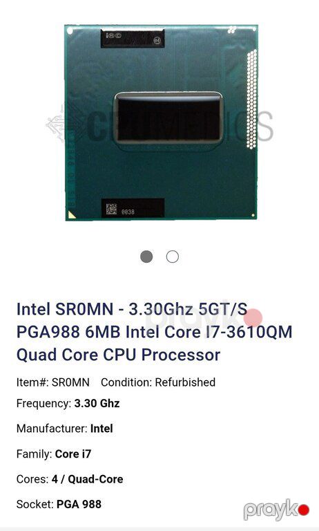 Noutbuk üçün CPU İ7 3610 m — Kompüterlər və noutbuklar, Bakı (2)