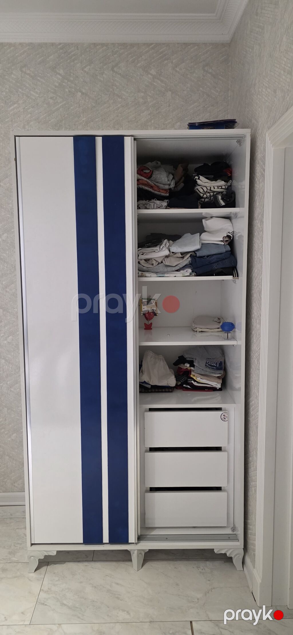 Oğlan və qız üçün, İşlənmiş, 2 təknəfərlik çarpayı, Dolab, 2 tumba — Uşaq mebeli dəstləri, Bakı (2)