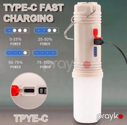 Portativ düşərgə fənəri, günəş LED lampaları, USB şarj edilə bilən, yüksək lümenli - prl_991108 — Mallar, Bakı (3)