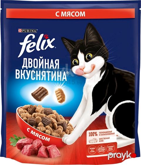 Pişiklər üçün quru yem Felix Двойная вкуснятина, ət ilə, 600 q — Bakı