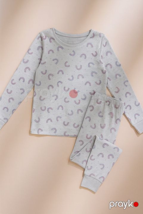 Qızlar üçün pijama dəsti, ölçü 8-9 yaş, 100% pambıq - G026_stone_8 — Bakı