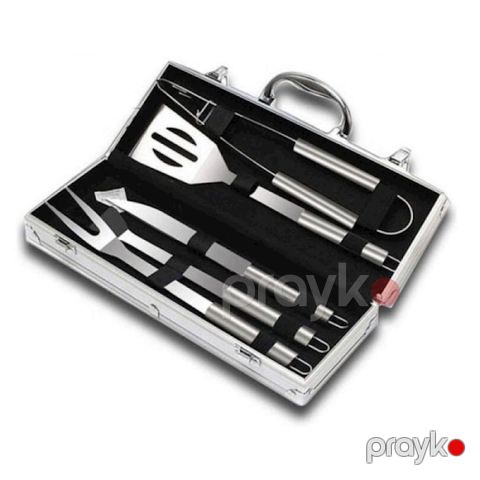 Barbekü dəsti BBQ, 5 əşya, polad, boz — Bakı