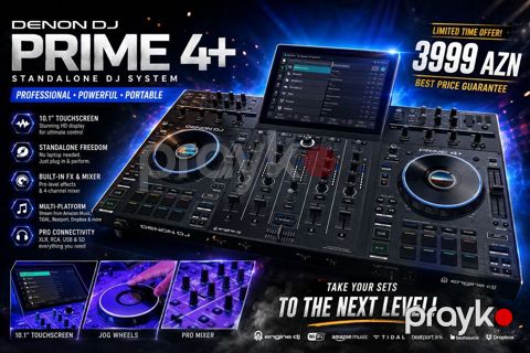 Denon DJ Prıme 4 + Standalone DJ System DJ üçün artıq noutbuka bağlı — Bakı