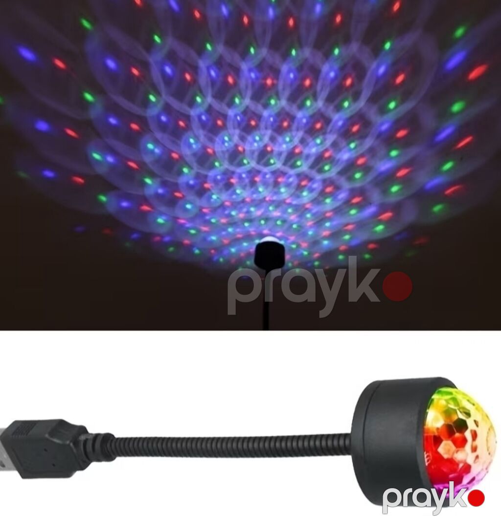 USB Disko İşığı – çevik boyunlu, RGB proyeksiya Məhsul təsviri: - USB — Proyektor, Bakı (2)