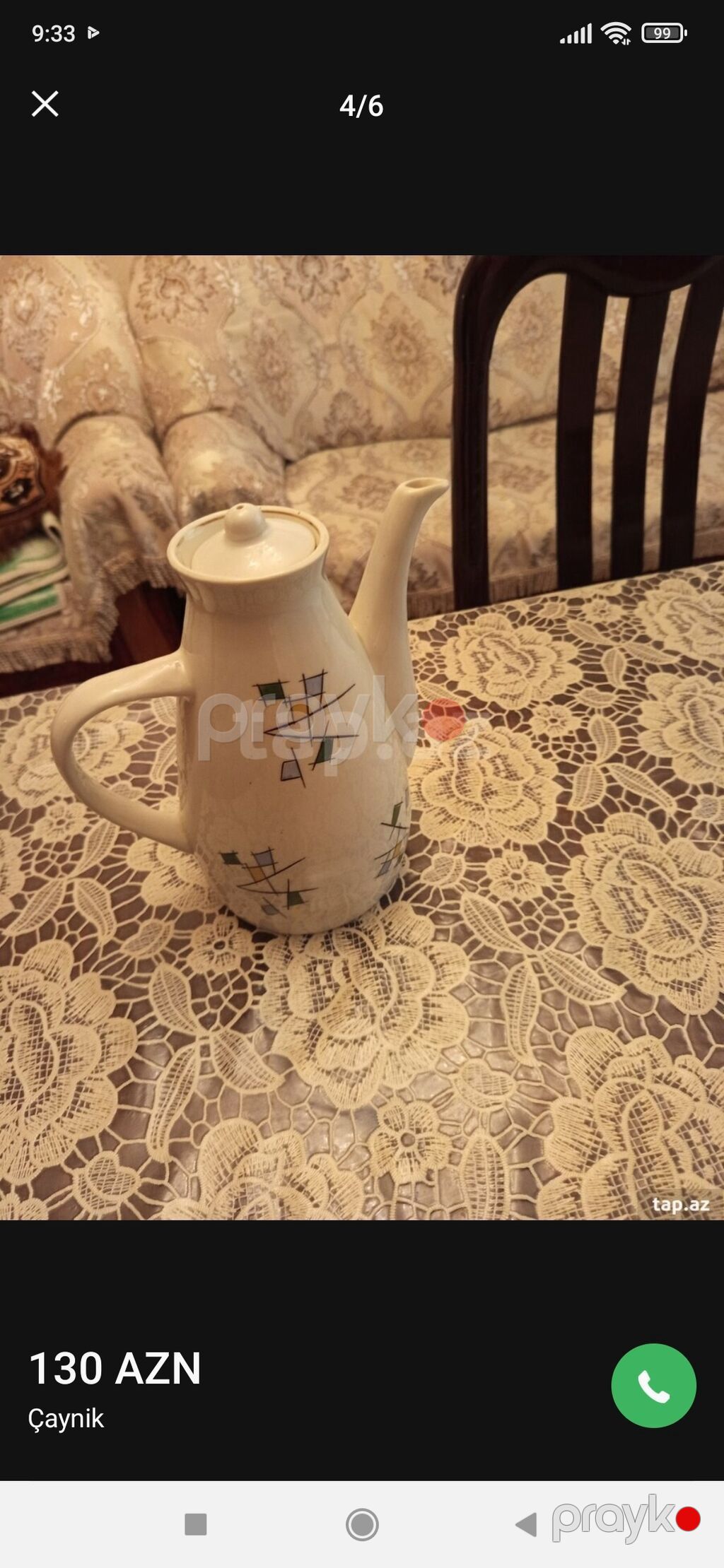 Yeni, rəng - Ağ, Dəm caydanı, Farfor, 2,5 bucket volume l, Ssri — Çaynikler və qəhvə qabları, Sumqayıt (9)
