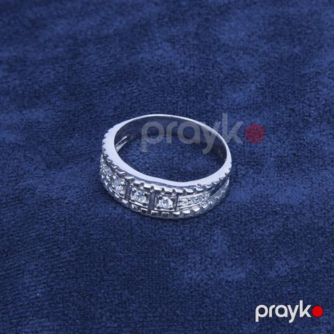 Kişilər üçün gümüş üzük Azgold 203 Gümüşü/Şəffaf — Bakı