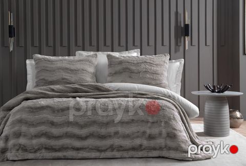Örtük və yastıq üzü dəsti Yataş Liza, örtük 230x240 sm, yastıq üzü 2 əd x 50x70 sm, boz — Bakı