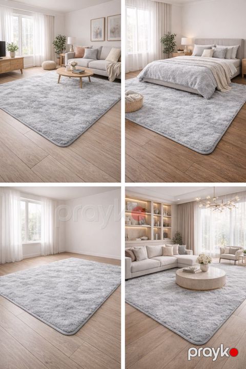 Xalça VM013-0201, boz, poliester, 100x150 sm — Bakı