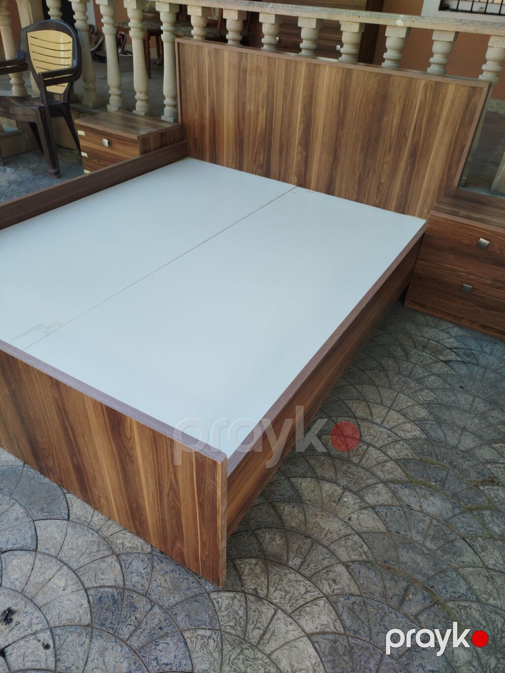 İki nəfərlik taxt və tumbalar dəsti - Material: taxta teksturalı — Yataq otağı mobilya dəstləri, Bakı (6)