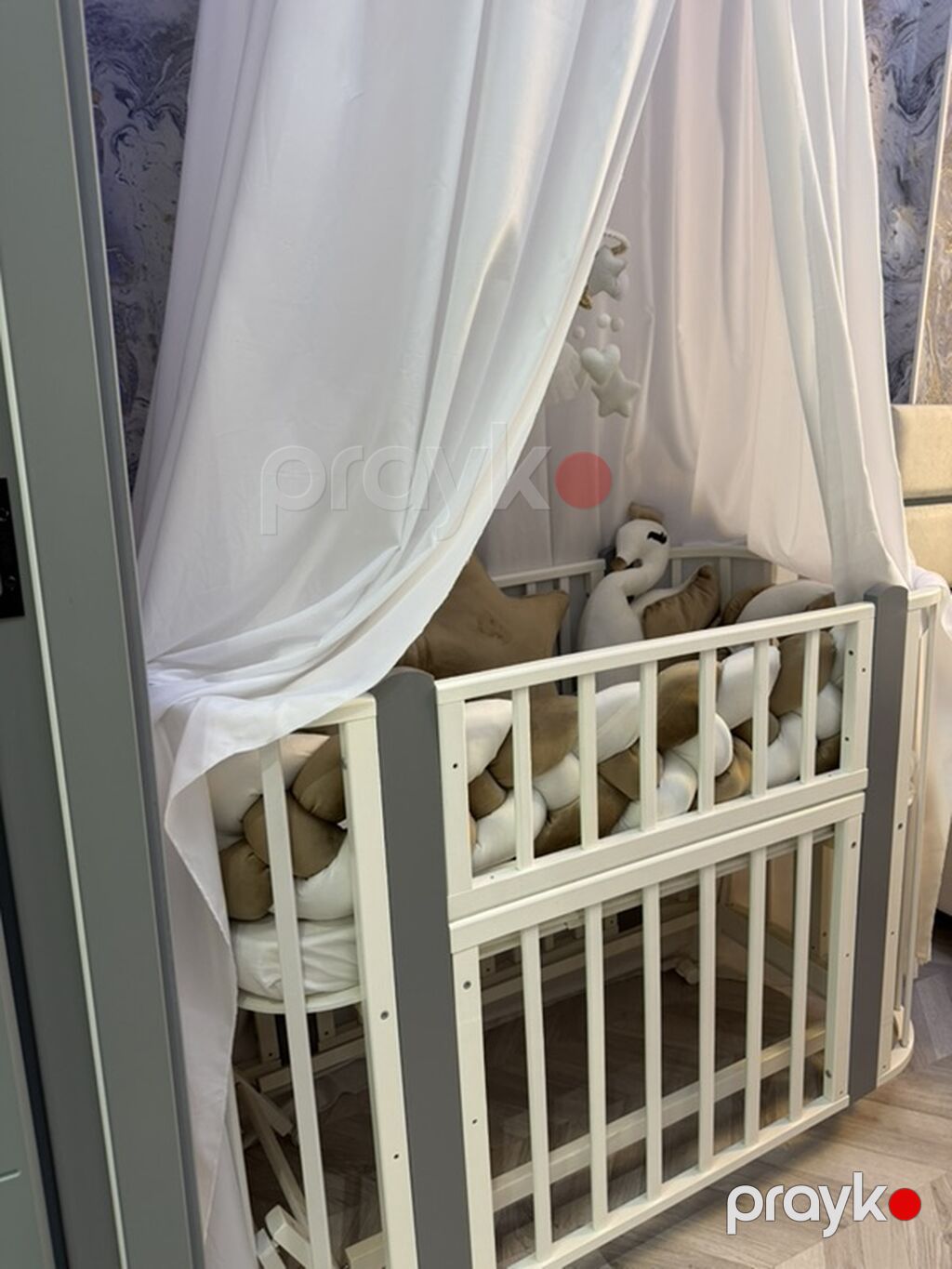 Uşaq beşiyi – baldaxlı komplekt Incanto Mio model — Transformer — Bəşikləri, Masazır (3)