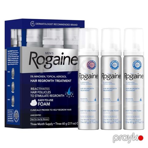 Kişilər üçün saç uzanmasının üçün köpük Rogaine Minoxidil 3 əd x 60 q — Bakı