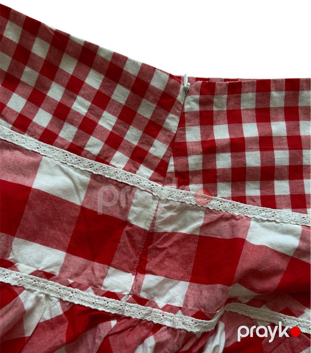 Mini ətək qadınlar üçün, parça/güpür, qırmızı, ölçü M — Mallar, Bakı (2)