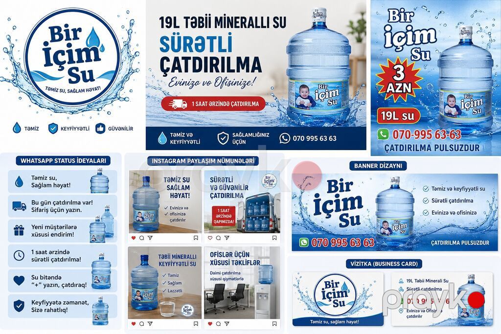 19 litrlik “Bir İçim Su” – evlərə, ofislərə və obyektlərə təmiz — Qida məhsulları, Masazır (8)