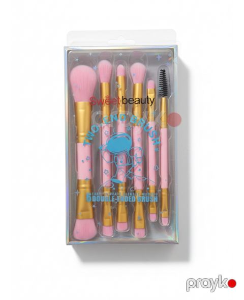 Makiyaj fırçası dəsti Sweet Beauty Double-Ended Professional ZE-358914, 6 əd — Bakı