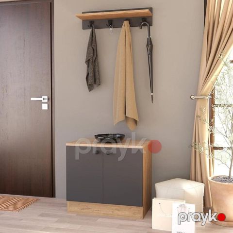 Komod 13900531, LDSP/laminat, antrasit, 55x38x60 sm — Bakı