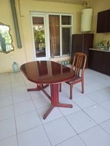 Ağac yemək masası - Material: tam ağac (cilalanmış, tünd qəhvəyi — Cefer