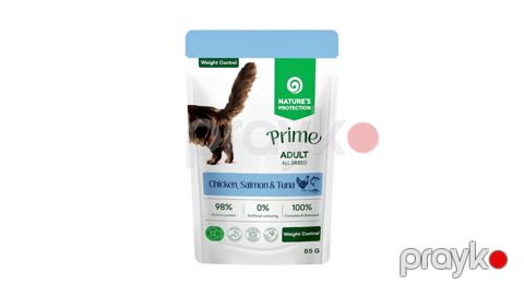 Natures Protectıon Prıme Weight Control Adult Cats All Breeds with Chicken, Salmon and Tuna 85 g — Bakı