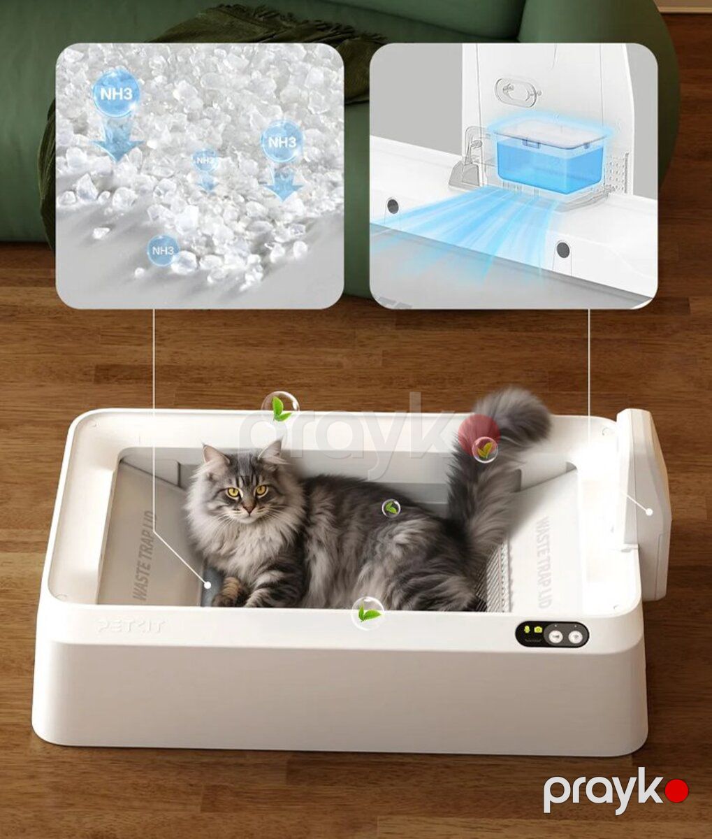 Petkit Purobot Crystal Duo With Camera (P9905) – Ağıllı Özünü Təmizləyən Pişik Tualeti — Heyvan malları, Bakı (8)