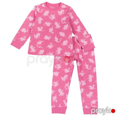 Qızlar üçün pijama dəsti Chicco 9100433000000-16, çəhrayı, köynək: 100% pambıq, şalvar: 100% pambıq, ölçü 3 yaş - 8051700462379 — Bakı