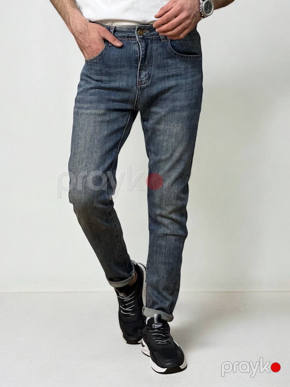 Kişilər üçün düz cins ML_1813, göy, pambıq, ölçü 30 — Mallar, Bakı (3)