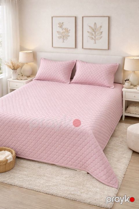 Örtük və yastıq üzü dəsti Pima Cotton, örtük 170x230 sm, yastıq üzü 50х70 sm, çəhrayı, satin — Bakı