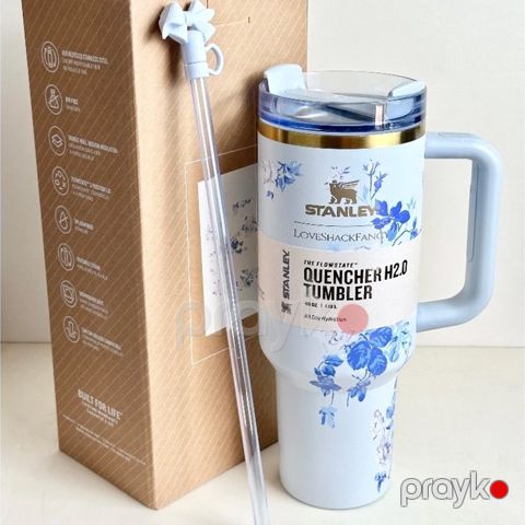 Termo fincan No Brand Quencher H2.0 Tumbler LoveShackFancy, mavi, 1180 ml — Bakı