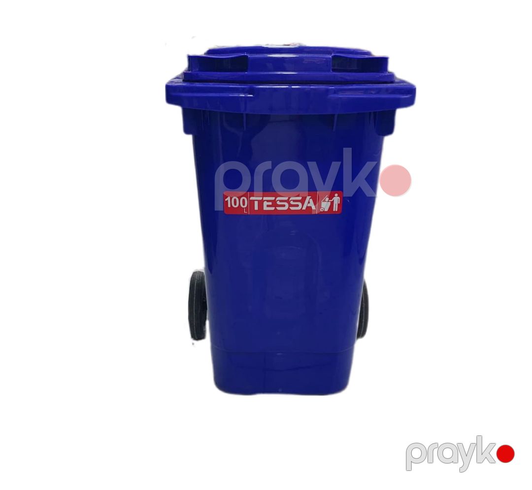Zibil qabı Tessa, pedallı və təkərli ,100 l, göy — Mallar, Bakı (2)