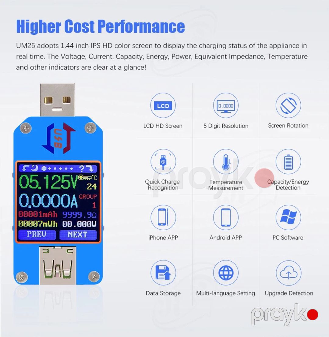 UM25C USB Tester — Təmir və inşaat, Bakı (6)