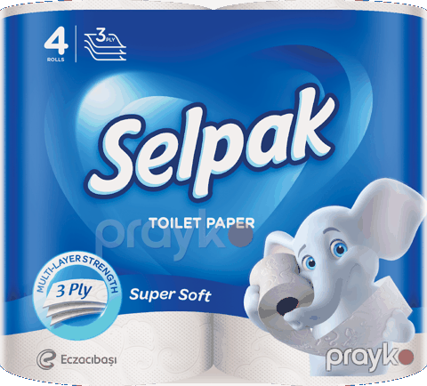 Tualet kağızı Selpak Super Soft, 3 qat, 4 rulon — Bakı