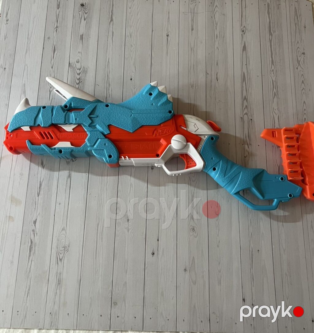 Nerf DinoSquad (Tricera‑Blast) köpük ox atan blaster - Dinozavr — Oyuncaq silahları, Bakı (2)