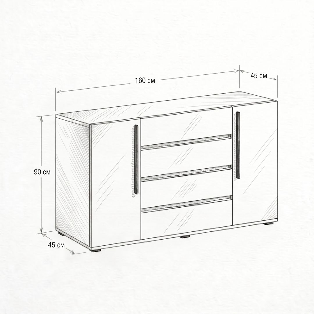 Çəkməcəli komod, Ldsp, tünd qəhvəyi, 160x90x45 sm — Mallar, Bakı (2)