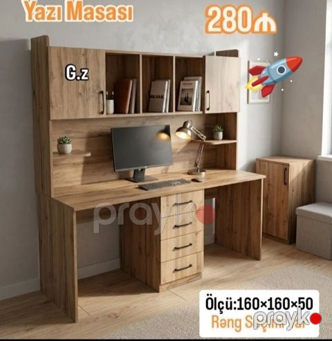 Künc masa, Stulsuz, Polkalı, Siyirməli, MDF — Digah