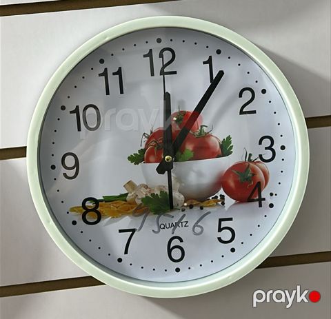Divar saatı MYK015-2801, ağ, dairəvi, keramika/plastik — Bakı