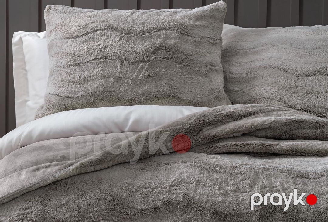 Örtük və yastıq üzü dəsti Yataş Liza, örtük 230x240 sm, yastıq üzü 2 əd x 50x70 sm, boz — Mallar, Bakı (2)