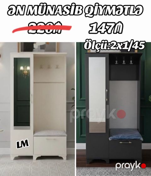 Dəhliz üçün dolablar laminatla Yüksək keyfiyyət və səmərəli qiymət — Bakı