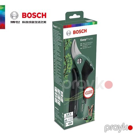 Bağban qayçısı Bosch EasyPrune 0.600.8B2.000, akkumulyatorlu, 3.6V/230V, kəsim 25 mm — Bakı