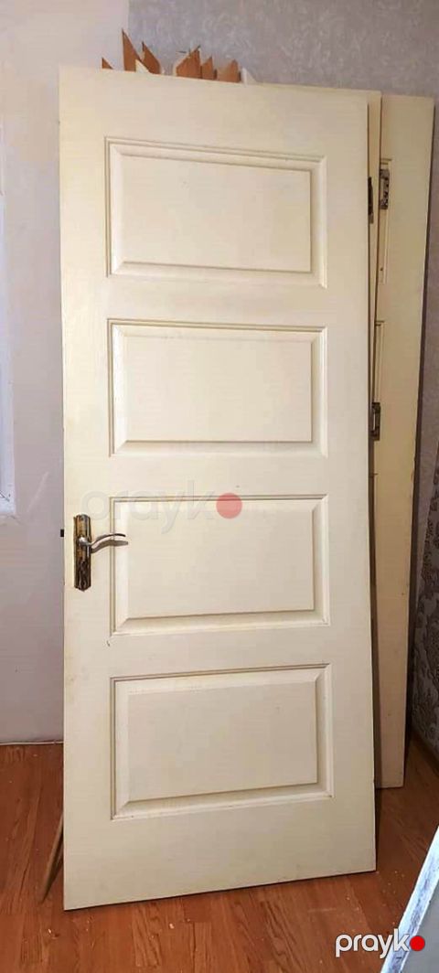 3 ədəd otaq qapısı - Model: 4 panelli, açıq krem rəng - Komplekt — Bakı