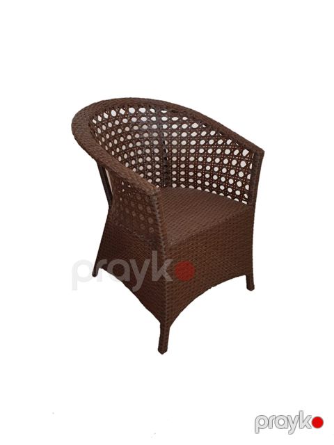 Bağ üçün kreslo Zili Rattan Sofiya, qəhvəyi; kreslo ölçüsü: eni 63 sm, hündürlüyü 80 sm — Bakı